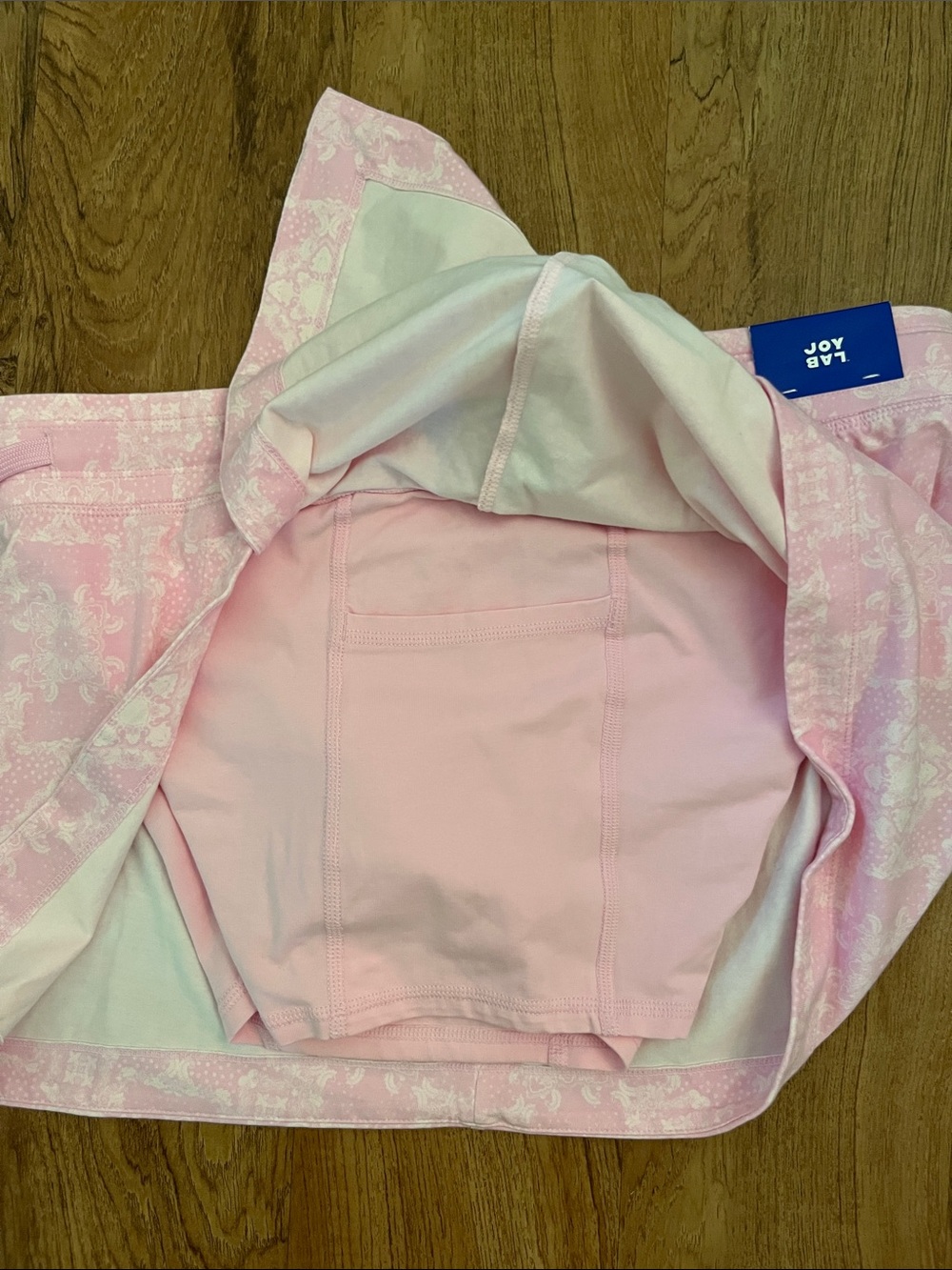 NWT JoyLab Washed Jersey Slit Skort Pink Bandana Print - Picture 11 of 14
